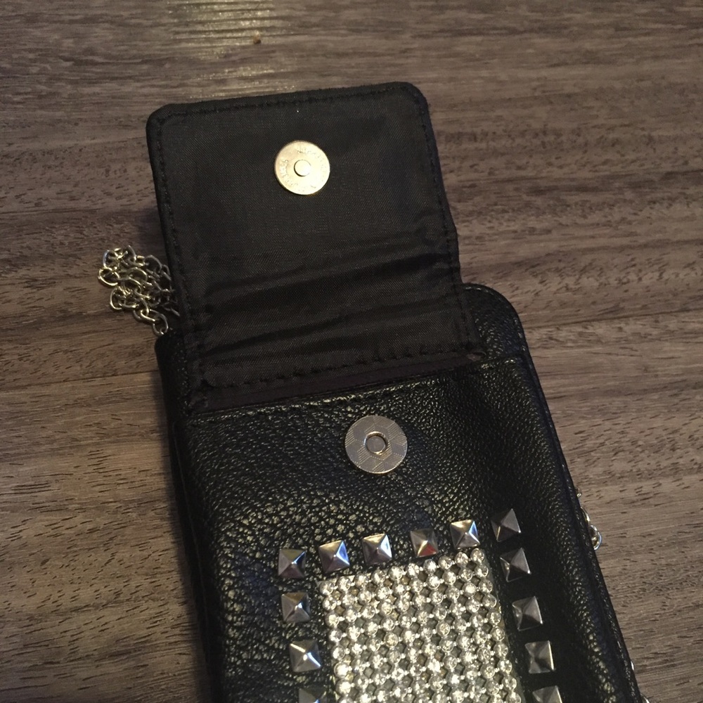 Black and sequined wallet purse